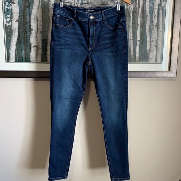 Denim Perfect Ankle Legging by Express, High Rise, Women’s Size 8, Medium Wash